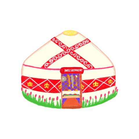 InfoShymkent kazakhstan ger казахстан yurt Sticker
