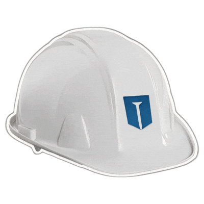 bluenailnj hat shield hardhat construction hat Sticker