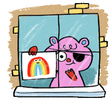 Pink Smile Sticker by Jon Burgerman