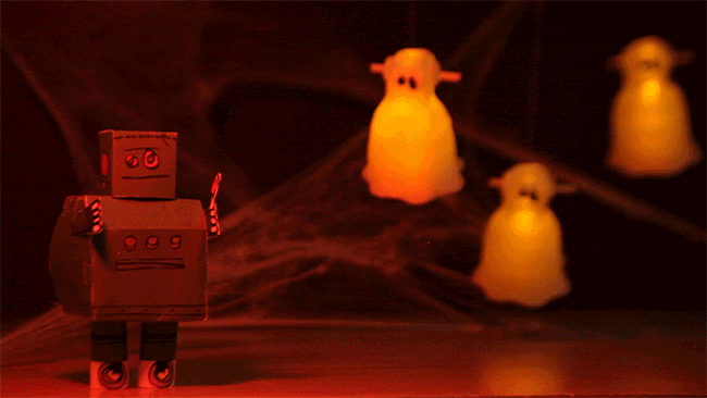Halloween Robot GIF by audreyobscura