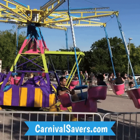 CarnivalSavers spinning carnival savers carnivalride school carnival GIF