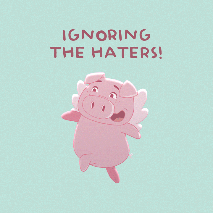 Flying Pig Whatever GIF by PositivelyPigasus