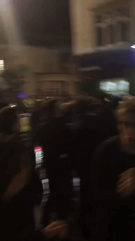 Football Fans Scuffle With Police After Arsenal-Spurs Match