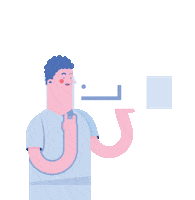 LunioTW blue white box person Sticker