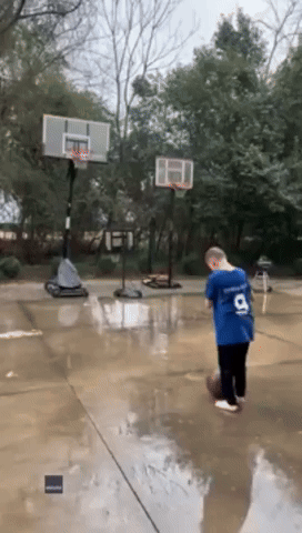 10-Year-Old Basketball Enthusiast Celebrates Super Bowl With Football Trick Shot