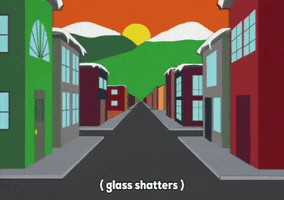 piece of shattered glass falls in the street GIF by South Park 