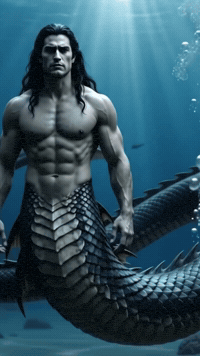 Sea World Serpent Man GIF by Maria Johnsen