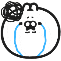 uglyrabbitt 哭 醜白 Sticker