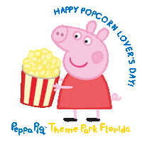Pptp Popcorn Sticker by Peppa Pig Theme Park - Florida