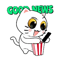 Cat Popcorn Sticker by KIKI