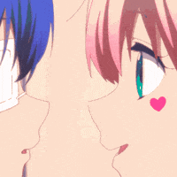 Shichimyashichimya67 girls lesbians anime girls nose touching GIF