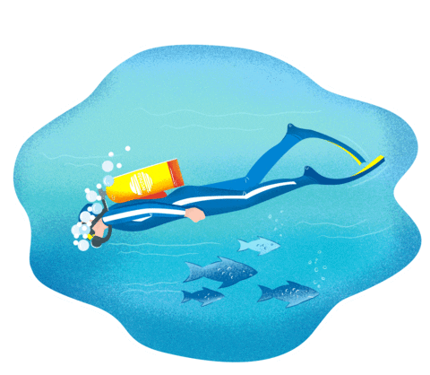 Fish Diving Sticker by Berchida