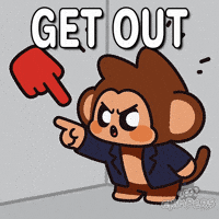 Angry Go Away GIF by Chimpers