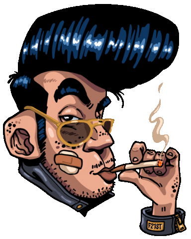 rock elvis Sticker by Fivust