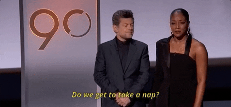 andy serkis sleep GIF by The Academy Awards