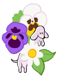 Dog Flower Sticker by Stefanie Shank
