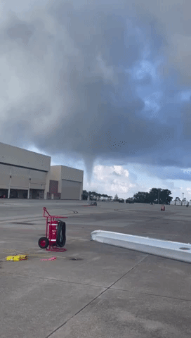 Waterspout Looms Over Pensacola Naval Air Station in Florida