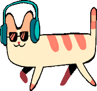 Cat Vibing Sticker by Ashanti Fortson