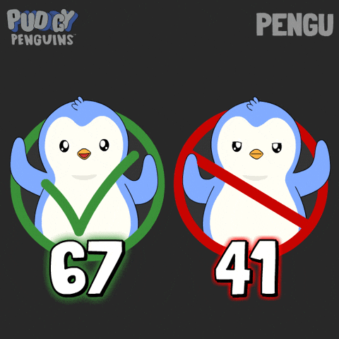 6 7 Penguin GIF by Pudgy Penguins