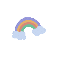 ppomdraws rainbow nature sky bright Sticker