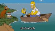 homer simpson swimming GIF