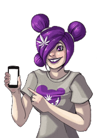 Anesia anime cartoon phone purple Sticker