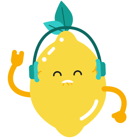 lemonly music lemon headphones rock on Sticker