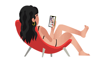 Swiping Beach Day Sticker