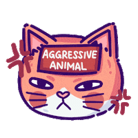 qiqiyaww angry orange cat aggresive kocheng Sticker