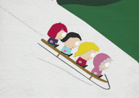 snow sled GIF by South Park 