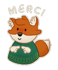 LaPesteMojo thank you fox merci renard Sticker