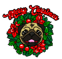 Dog Christmas Sticker by Livia Farkas @ urban:eve