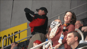 checkershockey dance funny hockey fans GIF
