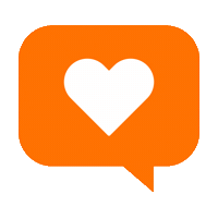 Heart Orange Sticker by lappgroup