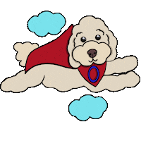 Happy Flying Dog Sticker