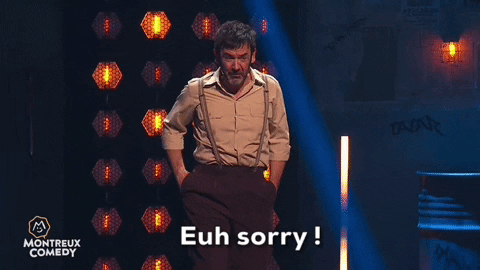 MontreuxComedy giphygifgrabber sorry humour stand up GIF