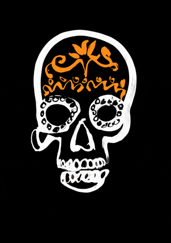 carolinetomlinsonillustrator giphyupload halloween spooky skull GIF