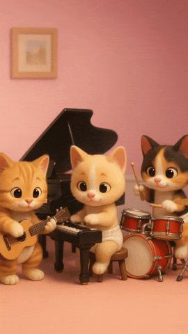 Piano Kitten Play GIF