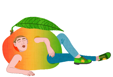 Chilling Mango Juice Sticker by Kiri Mioki