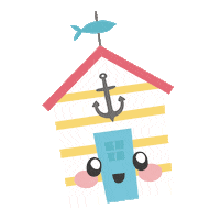 Beach House Summer Sticker by laughlau