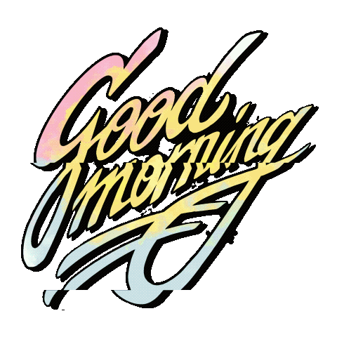 cukeone glitch sticker text morning Sticker
