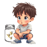 Boys Girls Fireflies Sticker