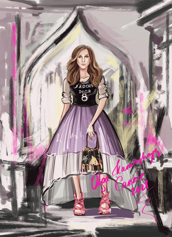 Interiorsketch love girl style carrie GIF