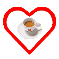 illy_coffee love heart coffee coffee cup Sticker