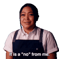 It Is A No From Me Sticker by Next Level Chef