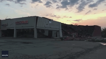 Shopping Center Destroyed as Tornado Rips Through Dayton Area