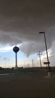 Funnel Cloud Forms During Tornado-Warned Storm in Texas