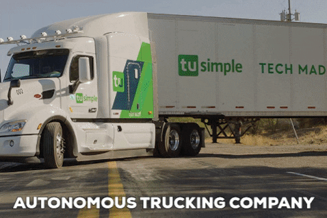 TUsimple giphygifmaker autonomous freight network autonomous trucking company self driving truck GIF