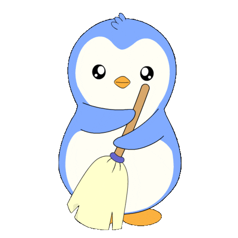 Penguin Cleaning Sticker by Pudgy Penguins