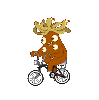 piragnanimacion feliz agua animacion bicicleta Sticker